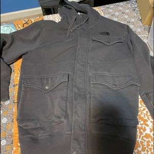 North Face Hooded Fleece Work Jacket Medium